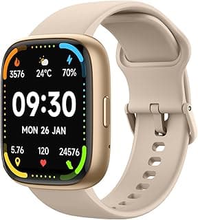 Bettdow SmartWatch, relogio smartwatch com Ecrã tátil e Alexa, à prova d'água IP68, relogio feminino e masculino, com 100+ modo esportivo e recebimento de notificações(rosa)