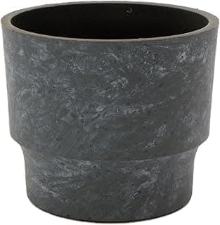 Vaso de plástico premium redondo de 12,7 cm com plugue de drenagem - concreto sintético
