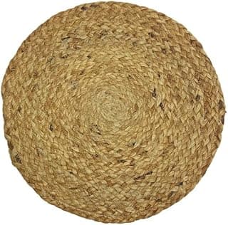 Sousplat Redondo para Mesa Posta Ideal para Jantares, Festas, Casamentos, Eventos Formais, Almoços, Ceias e Decoração de Buffet (Rattan/Claro)