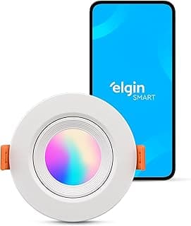 Luminária LED Ecospot Inteligente 5W 3000-6500k Elgin Redonda WIFI RGB Bivolt Compatível com Alexa e Google Home