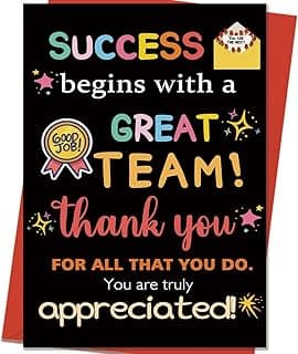 Presentes de agradecimento de Team Building para funcionários e colegas de trabalho, cartões de agradecimento para equipe, treinador, jogador, chefe para homens e mulheres