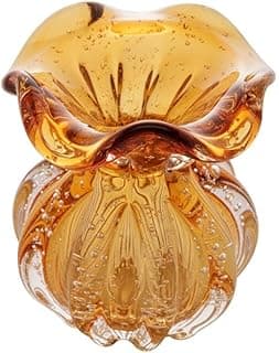 WOLFF - Vaso de Vidro Italy Âmbar 10cm x 11cm-Enxoval - Casamento - Decoração - Enfeites - Mesa Posta - Vasos Decorativos