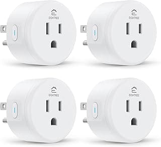 EIGHTREE plugue inteligente, tomada wi-fi doméstica inteligente funciona com alexa e google home, tomada inteligente com controle remoto e função de temporizador, apenas wi-fi de 2,4 GHz, 4