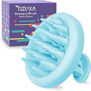 Escova massageadora de couro cabeludo de silicone para crescimento do cabelo - escova de cuidados com a cabeça esfregão de silicone completo e massageador de cabelo - azul