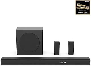 Hisense Barra de som HS5100 5.1Ch com subwoofer sem fio, 540W, Dolby Digital Plus, Bluetooth 5.3, EzPlay, Roku TV Ready, DTS: X, HDMI/AUX/ARC/Optical/USB (HS5100, modelo 2024)