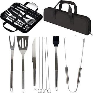 Kit Para Churrasco 9 Peças Com Estojo Resistente E Alça Cabo De Inox Inoxidável Presente Vendana