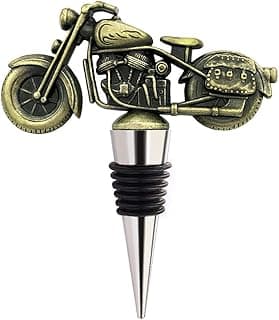 Rolha de garrafa de vinho e bebida decorativa de motocicleta vintage, acessórios e presentes exclusivos para homens e mulheres, Bronze