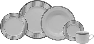 Serviço de Jantar e Chá 20 peças em Porcelana. Modelo Redondo Brasília. Decoração Aline. Fabricado pela Schmidt.