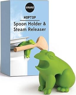 OTOTO Novo Suporte Para Colher Hoptop Em Formato De Sapo Para Fogão - Descanso De Colher Para Fogão E Liberador De Vapor, Acessórios De Cozinha Fofos, Utensílios De Cozinha, Presentes Divertidos