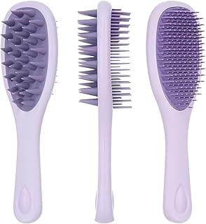 Escova de massagem de couro cabeludo de silicone com cabo longo, escova de xampu dupla face 2 em 1