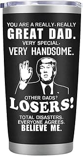 Presentes de pai da filha filho, presentes de aniversário do pai, dia dos pais, presentes de aniversário para o pai padrasto, sogro ele bônus pai papai, presente para homens, pai, avô, tio, padrasto, caneca de 590 ml, preta