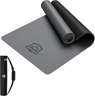 HAPBEAR Tapete de Yoga Grande 183×76 cm – 5 mm Grosso com Superfície em PU e Base de Borracha – Antiderrapante, Amplo e Confortável para Yoga e Treinos em Casa – Alta Absorção de Impacto – Bolsa Oxford Inclusa