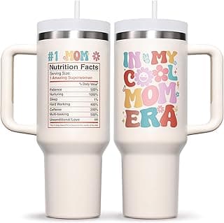 Presentes para a mamãe, presentes de dia das mães da filha filho, copo de 1,134 g, melhor presente para mamãe, sogra, esposa, mãe, mamãe, futura vida, copo isolado com alça presente de aniversário do