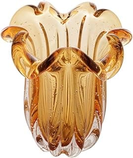 WOLFF - Vaso de Vidro Italy Âmbar 18cm x 21cm-Enxoval - Casamento - Decoração - Enfeites - Mesa Posta - Vasos Decorativos