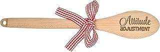 ASVP Shop Colher De Pau Com Laço Vermelho Gravado Para Ajuste De Atitude - Utensílio De Cozinha Divertido Para Chefs, Mães E Amantes Da Culinária.