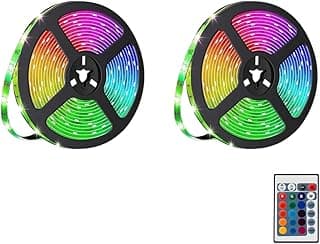 Kit 2x Fita De Led RGB 5 Metros 5050 Ip65 60 Led/m Com Controle
