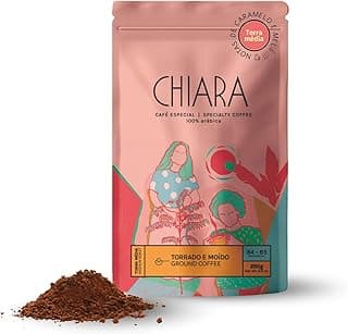 Chiara Café Especial Flor Cafe Moido Brasileiro 100% Arabica Torra Média de Brejetuba Notas Florais de Caramelo e Mel Versátil para Espresso Coador Prensa Francesa 85 Pontos SCA 250g