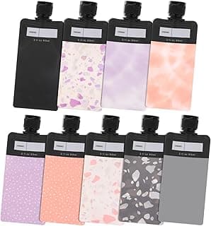 Pacote com 9 bolsas de viagem líquidas aprovadas pela TSA para artigos de higiene pessoal, 85 g, bolsa vazia, à prova de vazamento, portátil, recarregável, recipientes de líquidos para