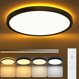 DEEPLITE Luminária De Teto Led Com Controle Remoto Noturno, Luzes Reguláveis Montagem Embutida 12 Polegadas, 24 W, 1800 K-6500 K, Dimerização Contínua, Perfil Baixo Para Quarto E Cozinha.