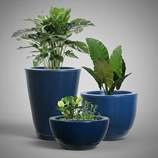 Kit 3 Vasos Coluna Redonda Marmorizada 1 Bojo Marmorizado 1 Bacia Marmorizada luxo leve e super resistente, elegancia... (Azul marmorizado)