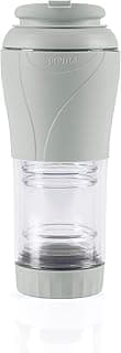 Cafeteira Portátil Pressca 350ml – Preparo Rápido de chá e café Sem Filtro Descartável | Ideal para Viagens, Escritório e Casa | Livre de BPA - Cor: Cinza Fendi
