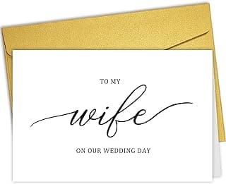 Nchigedy Cartão de dia de casamento To My Wife On Our Wedding Day, To My Bride On Our Wedding Day Card, presente de dia de casamento para esposa, cartão para esposa