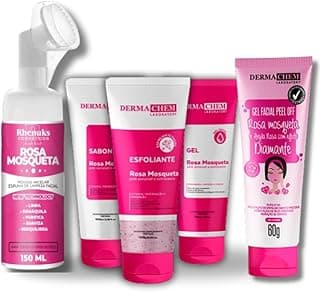Kit Skincare Rosa Mosqueta Ultra Hiratante + Mousse Micelar Limpeza Facial Rosa Msoqueta+ Gel Peel Off Rosa Mosqueta Removedor de Cravo e Anti Envelhecimento