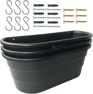 Jardineira Vaso 3 Floreiras de Parede para Plantas Painel Jardim Vertical Horta Kit com Ganchos e Parafusos Cor:Preto