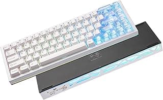 YUNZII Teclado Mecânico Sem Fio Al65, Cnc Totalmente Em Alumínio, Suporte A Estrutura De Junta De Software Qmk/Via, 60% Hot Swappable Com Retroiluminação Rgb Bt/2.4G/Usb-C Para Mac/Windows (Branco,