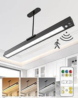 LYTARA Luminária De Teto Com Sensor De Movimento Recarregável, Pendente Totalmente Em Metal, Luzes Led Para Armário Operadas Por Bateria Com Controle Remoto, Temporizador - 3 Cores, 500 Lm, Reguláve