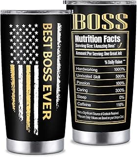 Boss Gifts for Men, 590 ml Copo isolado presentes de dia do chefe para homens, melhores presentes de Boss Ever para homens presentes de agradecimento de aniversário de chefe de Natal, caneca de ideias de presentes de chefe