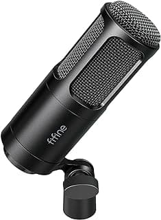 Microfone dinâmico XLR FIFINE, microfone de podcast vocal com padrão cardioide, microfone de metal de estúdio para transmissão de voz e dublagem de gravação de vídeo, preto-K669D