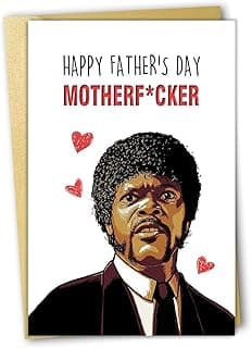 OJsensai Cartão de Dia dos Pais Naughty Samuel L Jackson, cartão de ficção de pupl para amigo, presente bem-humorado de dia dos pais para ele, cartão rude
