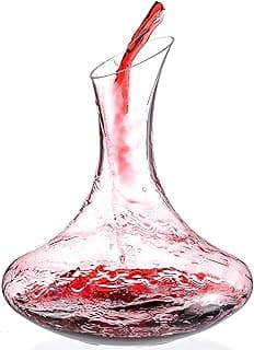 Decantador de vinho grande extravagante, 1900 ml/1,814.4 g, elegante garrafa de vinho de vidro de cristal soprada à mão sem chumbo para vinho branco e tinto, acessórios de vinho, presentes para o