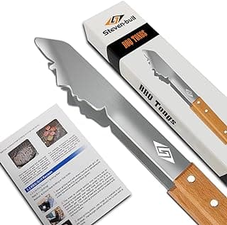 Pinças de churrasco resistentes para churrasqueira ao ar livre, ferramenta de grelha de 43 cm de comprimento, utensílio de churrasco de metal, cabo de madeira, pinças de churrasco divertidas para grelhar a gás e carvão