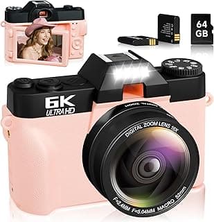 Câmera digital 6K (rosa)