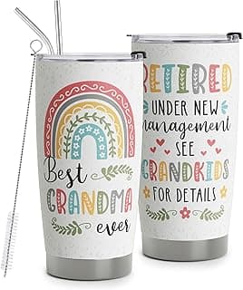 Presentes para avó aposentada - Presentes de aniversário de Natal para avó mãe Nana Mimi da filha filho netos - Melhores presentes de dia das mães para avó copo de aço inoxidável 590 ml