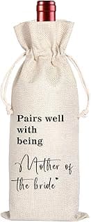 Bolsa de vinho Mother of the Bride | Presente de mãe do noivo | sogro | Presentes para pais da noiva e do noivo | Saco de vinho de casamento 11WB51