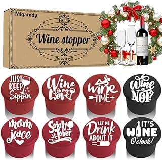8 rolhas de vinho engraçadas – presentes para amantes de vinho para mulheres, acessórios de vinho para amantes de vinho, rolhas de vinho divertidas selam garrafas e mantêm o vinho fresco