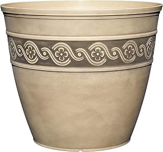 Classic Home and Garden Vaso de flor de resina Corinthian, cinza concreto, 25,4 cm (10")