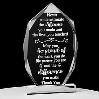 Yookeer Presente de colega de trabalho presente de agradecimento acrílico presente de agradecimento do funcionário para que você tenha orgulho do trabalho que você faz assine para aposentadoria adeus