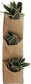 Vaso de parede vertical de jardim (vertical) com 3 bolsos - jardins de juta - torre - ervas - ambiente interno - pendurado - planta - sala - varanda - sistema de cultivo - biodegradável - sustentável - vegetais - pátio