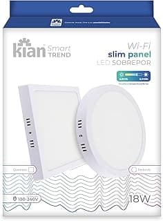 Luminária Inteligente Kian Led 18W 3k-6k Sobrepor Quadrado Bivolt Smart Wi-fi Compatível com Alexa e Google Assistente