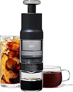 OXO Brew Rapid Brewer – cafeteira portátil, fermentação rápida manual quente e fria, cafeteira portátil pequena, cafeteira de viagem compacta