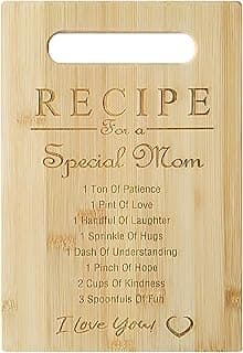 Receita de Dia das Mães Presente Especial Amor Coração Mãe Aniversário Bambu Tábua de Corte Presentes (Mãe-1)