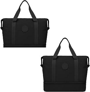 Bolsa Viagem academia Feminina expans?vel Grande Capacidade Bolsa em tactel auxiliar mala bordo (PRETO)