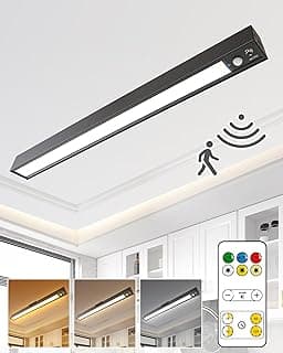 Luminária De Teto Com Sensor De Movimento Recarregável, Totalmente Em Metal, Alimentada Por Bateria, Led Para Armário, 3 Cores, 500 Lm, Regulável Com Controle Remoto E Temporizador, Suporte M