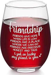 Futtumy Copo de vinho sem haste de 500 ml, presente de amizade para mulheres, perfeito para vinho, coquetéis, suco, café, chá, aniversário ideal, Natal, Dia das Mães