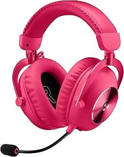 Headset Gamer Sem Fio Logitech G PRO X 2 LIGHTSPEED Com Microfone Removível, Drivers de Grafeno 50mm, Conexão Bluetooth, USB e 3,5 mm, Compatível com PC, PS5, PS4, Switch - Rosa Magenta