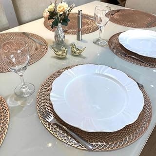 Jogo Americano Redondo 8 Lugares Sousplat Mesa Posta (Modelo 5 - Rosê)